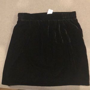 LOFT black velvet skirt